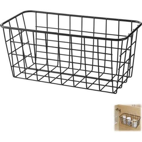 Panier/étagère de rangement suspendu, sans perçage, comprend 2 crochets auto-adhésifs, fixation murale, pour la cuisine, le placard, les toilettes et la salle de bain. (1/5)