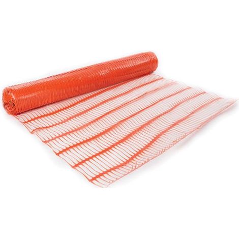 Perel Filet de sécurité clôture chantier rouleau orange 1m x 50m filet plastique barrière temporaire pour travaux site festival événement sportif HDPE solide léger (1/3)
