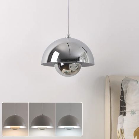 BOMCLAP LED-Kronleuchter, moderne Pendelleuchte mit Leuchtmittel, 3 Farbtemperaturen 3000-5000K, φ 23 cm (Chrom) (1/5)