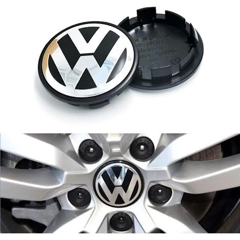 Lot de 4 enjoliveurs Volkswagen VW argentés