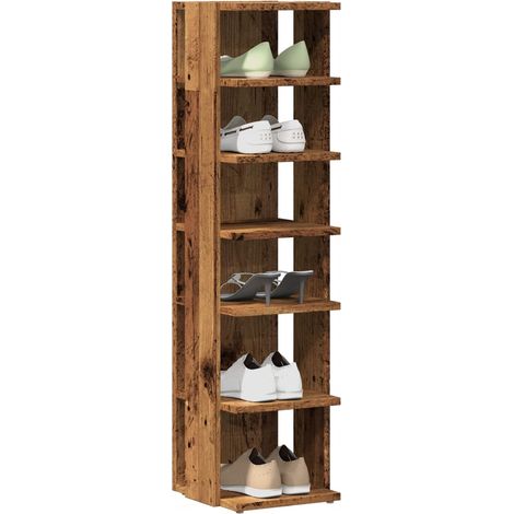 Schuhschrank Altholz-Optik 28x27x102 cm Holzwerkstoff