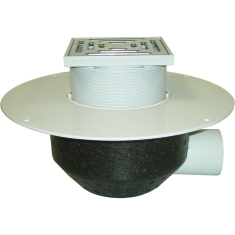 Horizontaler Dachablauf DN75 mit PVC-Manschette. Begehbar - 148x148mm/137x137mm