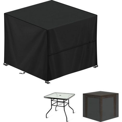 Housse Salon de Jardin Exterieur, Housses Table de Jardin, 420D Tissu Oxford Bâche Table Jardin, Housse Protection Table Jardin, Imperméable Housses pour Table de Jardin, Carré, 80x80x80cm (1/2)