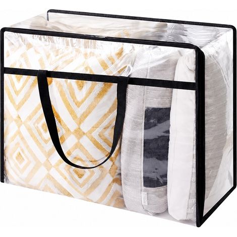 Sac de rangement transparent pour couettes et vêtements, grande capacité, en PVC imperméable, idéal pour les déménagements en résidence étudiante, 40 L ou 110 L. (1/5)