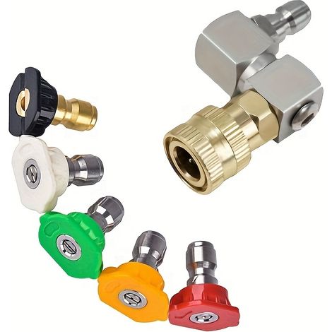 Raccord rapide à 360 degrés pour pistolet de nettoyage haute pression, raccord pour tuyau d'eau haute pression (1/5)