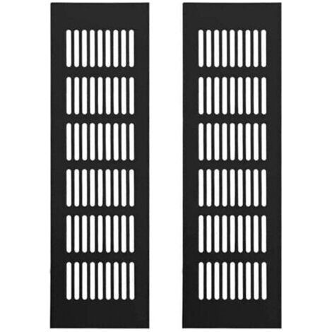 [JAMAIS UTILISÉ]Grille Aération Aluminium 2 Pièces Grille d'Aeration Grille de Ventilation Rectangulaire Grille d'Aeration en Alliage Grille Daération Extérieure pour la Ventilation Noir 250 X 80mm (1/5)