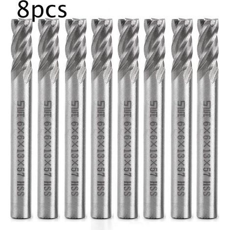 8-teiliges Bohrerset – HSS 6 mm – Für Hartholz, Acryl und PVC – 4 Schneiden – 13 mm Länge – CNC-Schneidwerkzeug (1/5)