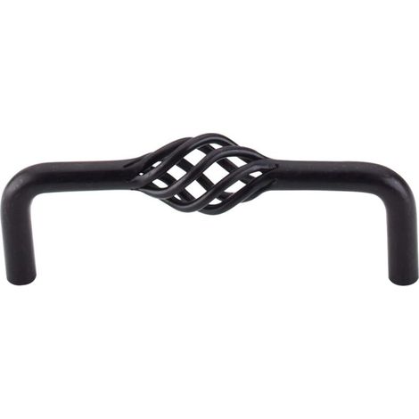 Gedrehter Möbelgriff für Vogelkäfig, 128 mm Mittenabstand (schwarz) (1/4)