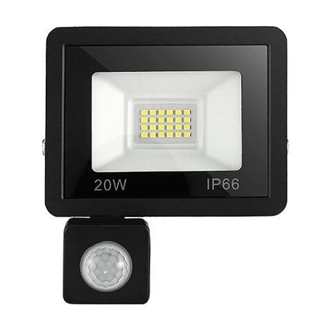 Projecteur LED extérieur 20W avec détecteur de mouvement 6500K Projecteur LED extérieur, IP66 avec lampe de sécurité à détecteur de mouvement, pour jardin, terrasse, pelouse, fête，180-240V (1/4)