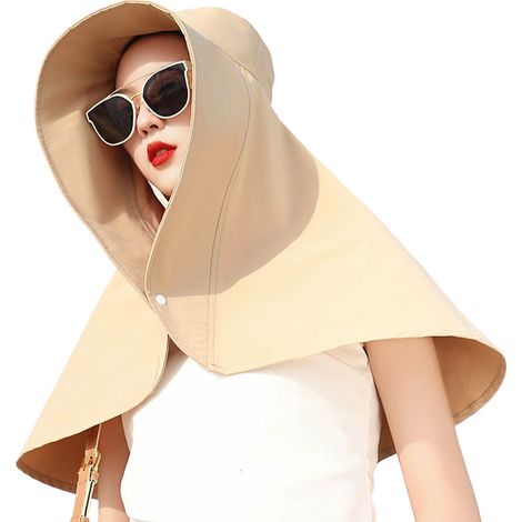Chapeau De Pêche Femme - Protection UV50 Et Cou - Large Bord Pour Randonnée Jardinage Été - Jaune (1/5)