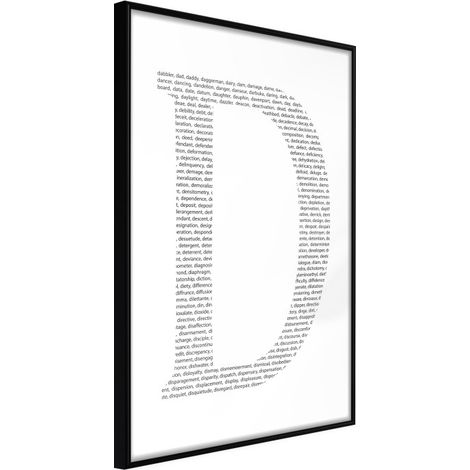 Affiche Murale Encadrée "Capital D" 30 x 42 cm Noir