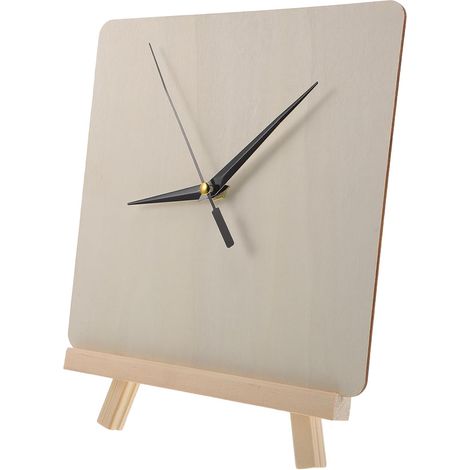 Kit D’Horloge Murale Carrée en Bois 20 Cm sans Pile Support, Cadran Vierge DIY pour Décoration Intérieure et Loisirs Créatifs la Maison L’école (1/5)