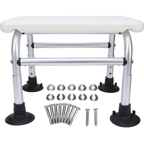 Chaise de douche pour l'intérieur, pieds antidérapants, tabouret de bain à hauteur réglable avec trous de drainage (1/5)