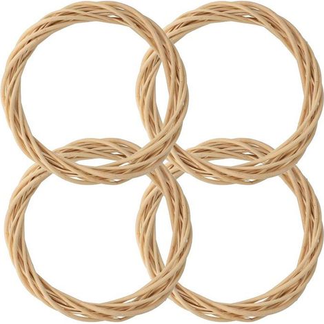 4 couronnes décoratives en osier 25 cm (1/2)