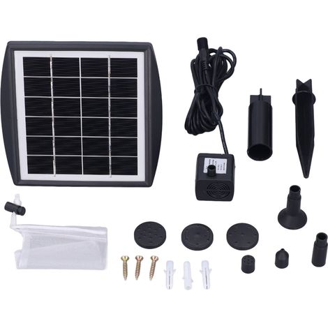 Pompe solaire submersible sans balais pour bassin, piscine, aquarium - fontaine à oxygénation, 12V DC, débit réglable, 200L/h, incluse (1/5)