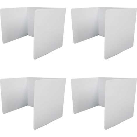 Lot de 4 panneaux de séparation de bureau en plastique pour salle de classe, faciles à nettoyer et à installer, pour bureau ou bibliothèque. (1/5)