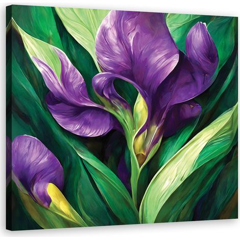 Tableau déco Fleurs d'iris nature 50x50 (1/5)