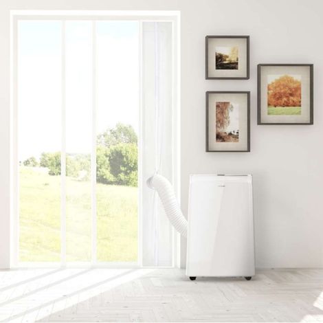 Cecotec Acople Cubierta Aislante Universal de Ventanas para Aire Acondicionado Portátil 230x35cm. 100% Poliéster, Resistencia y Durabilidad, Aisla del Exterior, Cremallera y Cinta Adhesiva