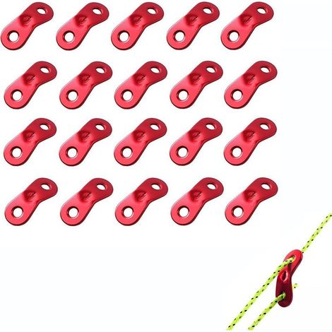 20-teiliges Zugseil aus Aluminiumlegierung, Zugseilspanner, Zeltseil (rot)
