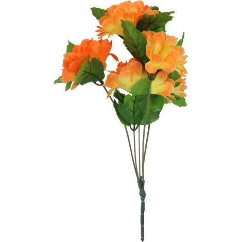 Strauß aus 5 orangefarbenen Chrysanthemen (1/2)