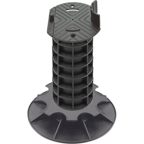Plot terrasse bois réglable 26 - 29 cm - Noir