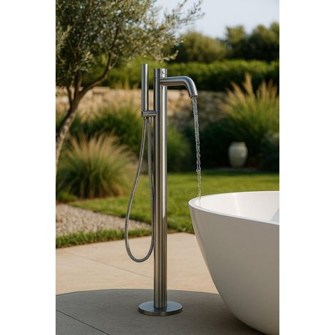 Fortifura Outdoor Robinet de baignoire sur pied inox brossé (1/4)