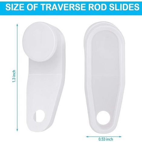 Ganci scorrevoli per tenda da doccia – Confezione da 50 pezzi in plastica bianca resistente, compatibili con binari standard.