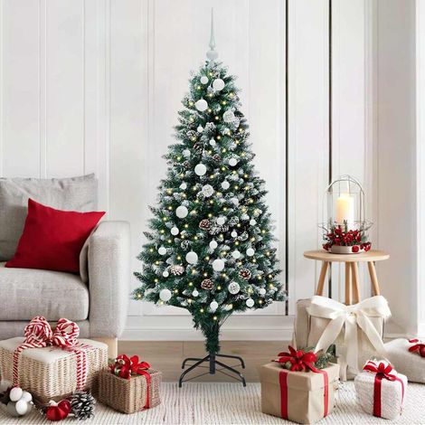 vidaXL Artificial Christmas Tree with 150 LEDs with Stand Green 150 cm (1/5)