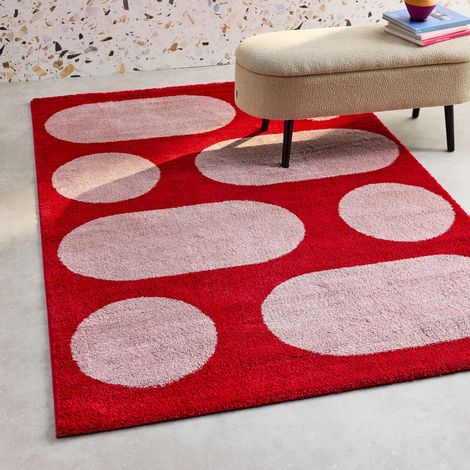 Tapis intérieur JOYCE rouge. motif moderne 160 x 230 cm