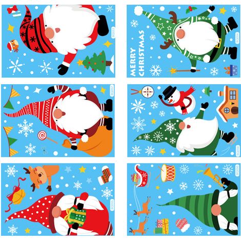 Autocollant Vitre Noël Flocon De Neige - Adhésif Électrostatique Sans Colle Pour Fenêtre Miroir Réfrigérateur - Décoration Intérieure Fête Fin D Année - Lot De 12 (1/5)