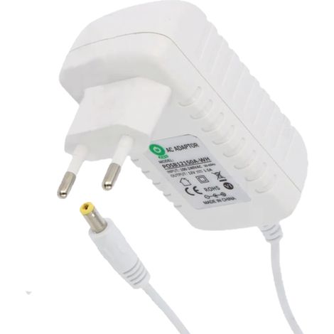 POSB12150A-WH: Schaltnetzteil 12V/1,5A/18W weiß, horizontaler Adapter, Netzanschlussbuchse: CEE7/16, Gleichstromstecker: 2,1/5,5(+)