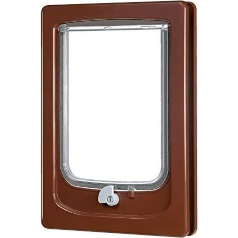 Katzentür 4 Positionen - ZOLUX - B20 x H25 cm - Für Holz-, PVC- und Metalltüren - Catwalk - Braun (1/4)