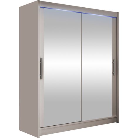 Armario Closico Camera XI, Cachemira, 200x150x58cm, Puertas de armario: Correderas, Número de estantes: 5, LED