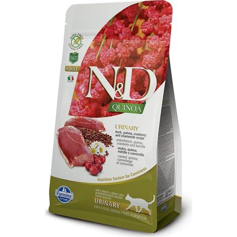 Farmina Gatto N&D Quinoa In Vari Gusti Urinary Anatra Quinoa Mirtillo Rosso E Camomilla 300gr
