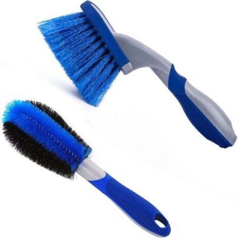 Brosse de nettoyage de voiture 2 pièces, brosses de jante de qualité supérieure, brosse de jante de voiture avec brosse pour un nettoyage en profondeur et efficace de la surface de la jante (1/4)