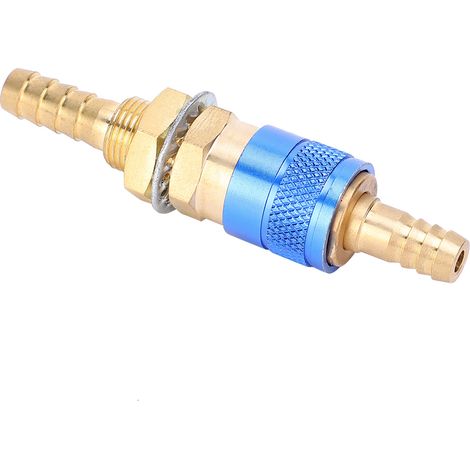 Paire de raccords rapides 8 mm pour torche de soudage MIG/TIG refroidie à l'eau et au gaz (bleu) (1/5)