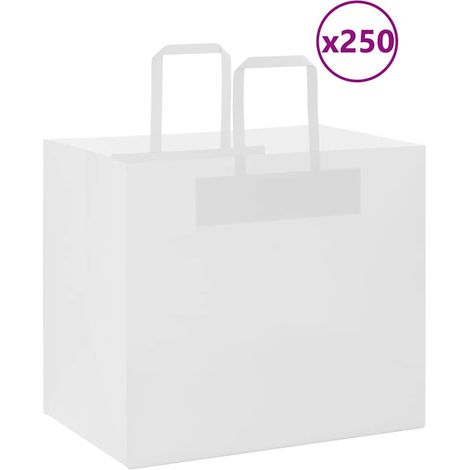 Papiertragetaschen 250 Stk. mit Henkeln Weiß 32x22x28 cm