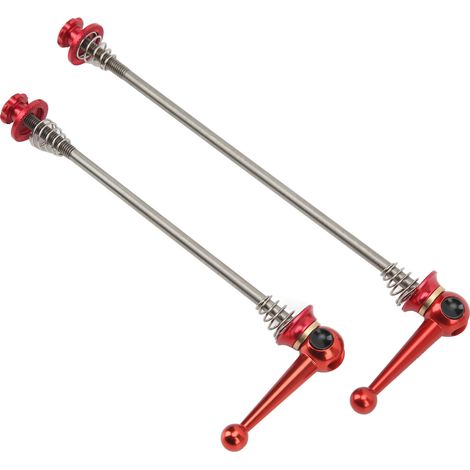 CANSUCC 2pcs Axe de Roue Vélo en Alliage d'Aluminium à Libération Rapide Tige Titane pour VTT et Route Rouge (1/5)