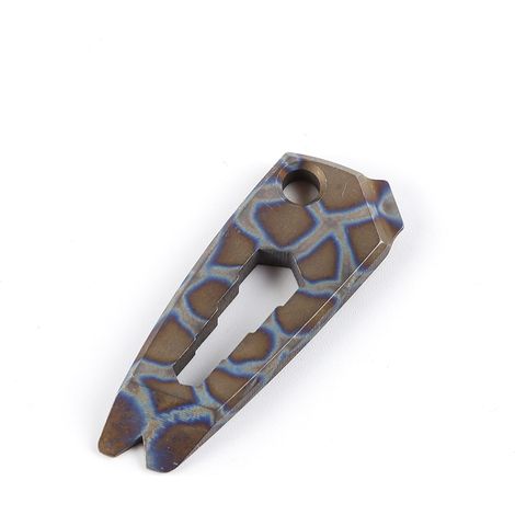 Mini porte-clés en titane avec clé à molette, tournevis, extracteur de clous (multicolore) - 4,2 cm (1/5)