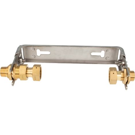 JS Wasserzähler-Bügel 1 Zoll - für Hauswasserzähler Q3 DN 25 Baulänge 190 mm, verstellbar, Edelstahl (1/5)