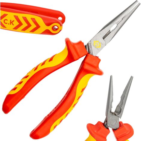 Pince à bec rétractable 170 mm, 1000 V isolée et coupe-câble électrique (1/5)