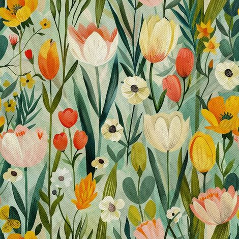 Tissu décoratif d'extérieur Oxford - Motif printemps I DX7302 (1/5)