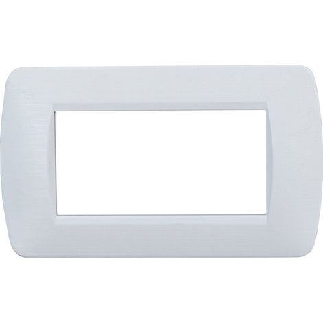 ETTROIT Placca 4 posti serie space bianca plastica satinata compatibile Living light LN85401