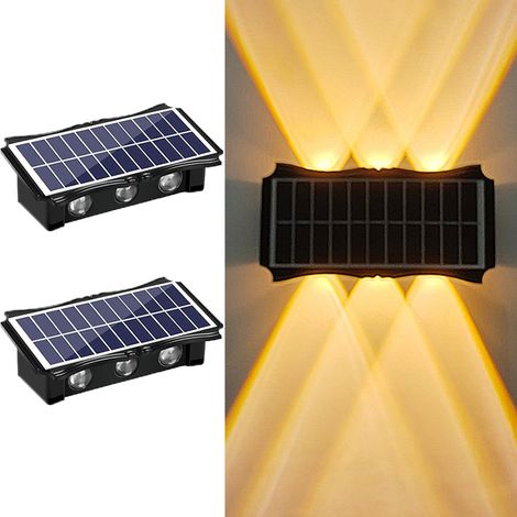 LED lumière extérieure solaire éclairage haut et bas applique murale étanche de clôture chaude 2 pièces IP65 (1/5)