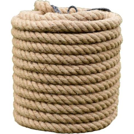 20 mm Absperrseil für Treppengeländer/Balkongeländer, Schnur für Kletter-, Schaukel-, Schiffs- und Hebearbeiten, Turnhallen- und Kletterspiele, 20 mm x 10 m, Beige (1/5)