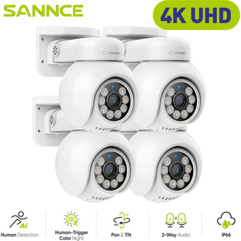 SANNCE 4K PoE Telecamera IP di sicurezza rilevamento intelligente dei veicoli audio bidirezionale,4PCS (1/5)