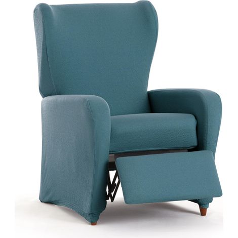 Housse de canapé bi-élastique pour Fauteuil Relax Couleur Vert émeraude Design Harlem (1/5)
