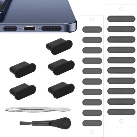 Kit De Protection Contre La Poussiere Usb C - 9 Pièces - Pour Prise Chargeur Et Haut-Parleur - Compatible Avec Appareils Type C (1/5)
