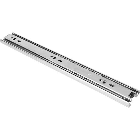 Lot de 2 glissières de tiroir télescopiques en acier laminé à froid de 56 cm (22 po) à 3 sections pour meuble mobile, blanc/noir. (1/5)