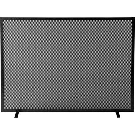 Parascintille per Camino 60x51 in Ferro Verniciato Grigio Martellato